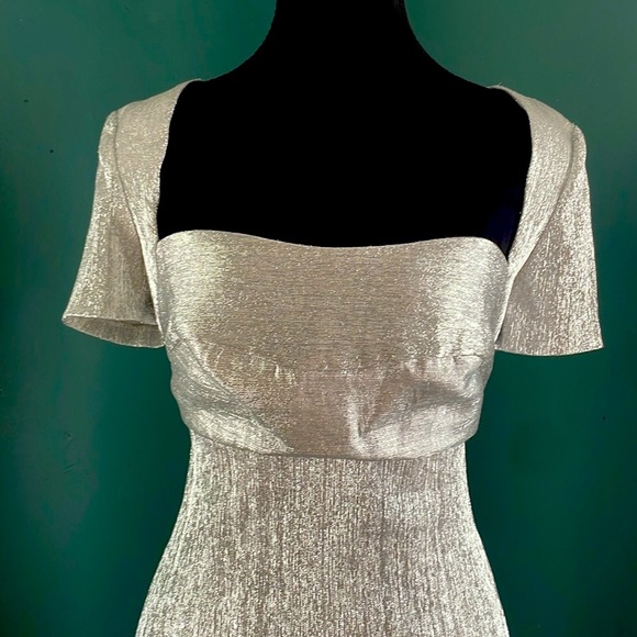 Sandro Renza Cut Out silver Metallic Dress - Picture 4 of 4